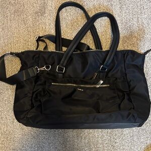 Elegant Black Travel Tote Bag